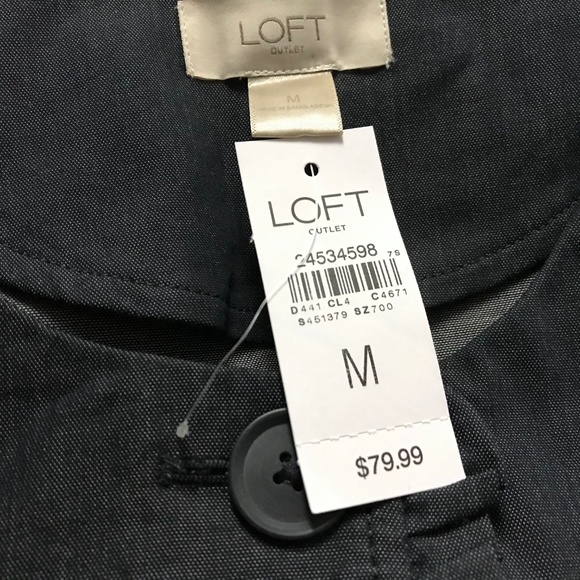 Loft Outlet Women's Chambray Blazer Jacket Cotton - Picture 4 of 5